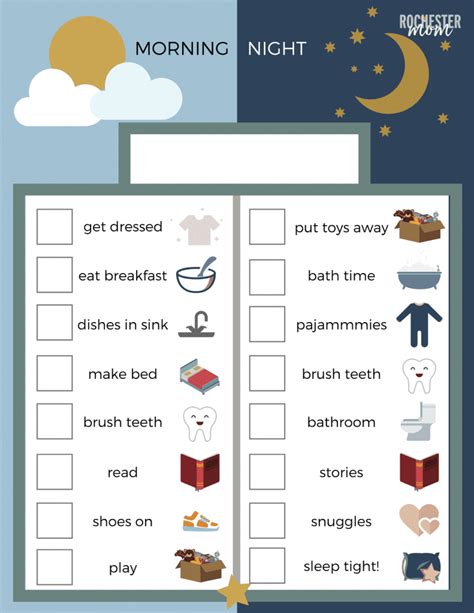 Morning And Night Routine Printable